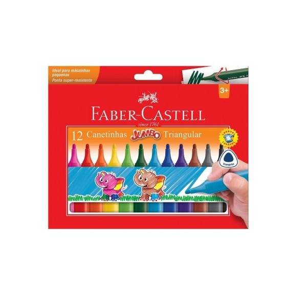 Caneta Hidrog Faber Castell Jumbo Triangular 12