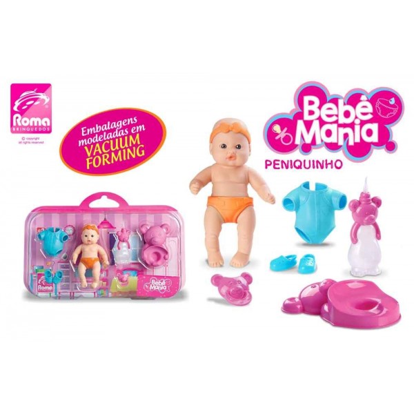 BONECA BEBE MANIA PENIQUINHO ROMA REF 4505