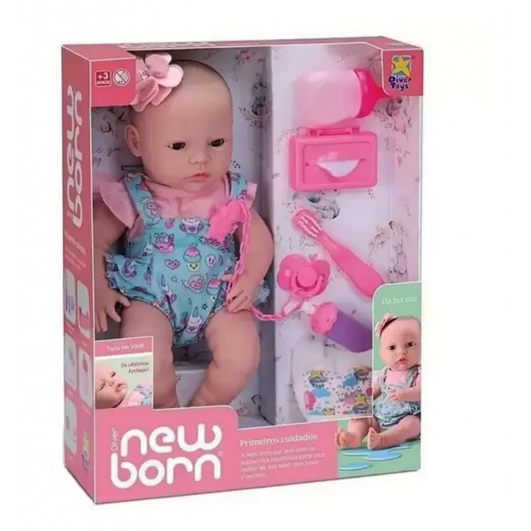 BONECA NEW BORN CUIDADOS DIVER TOYS 8114