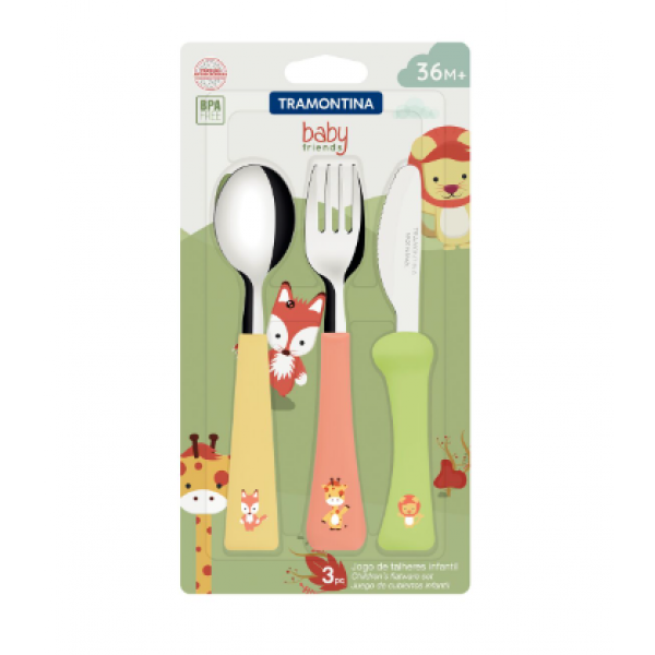 Conjunto Talheres Tramontina Baby Friends c/3