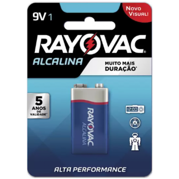 Pilha Rayovac 9V Alcalina c/1