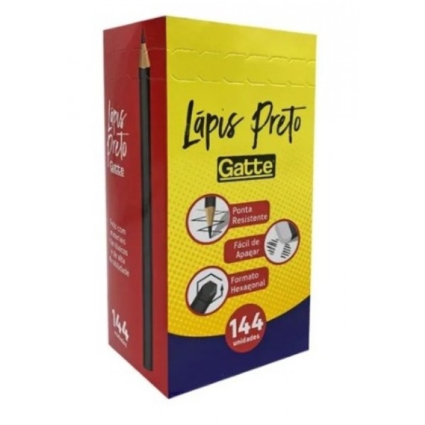 Lapis Preto Eco Gatte cx c/144