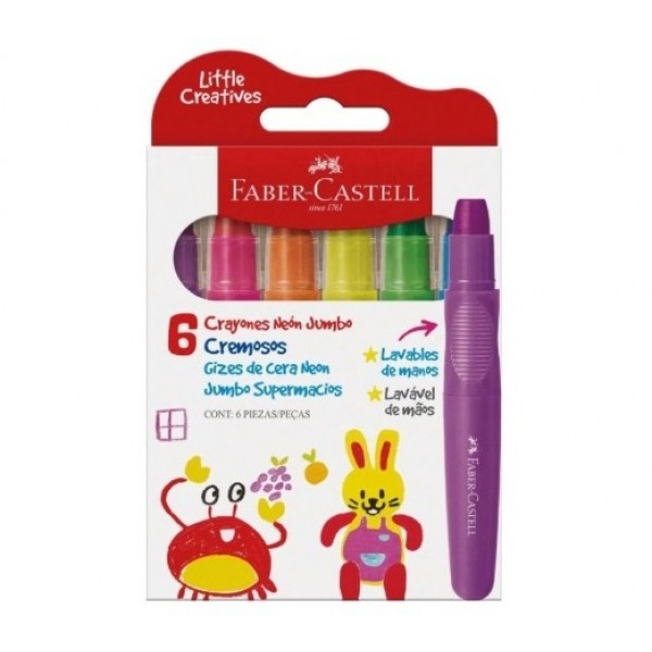 Giz Cera Faber Castell Supermacio Jumbo Neon c/6