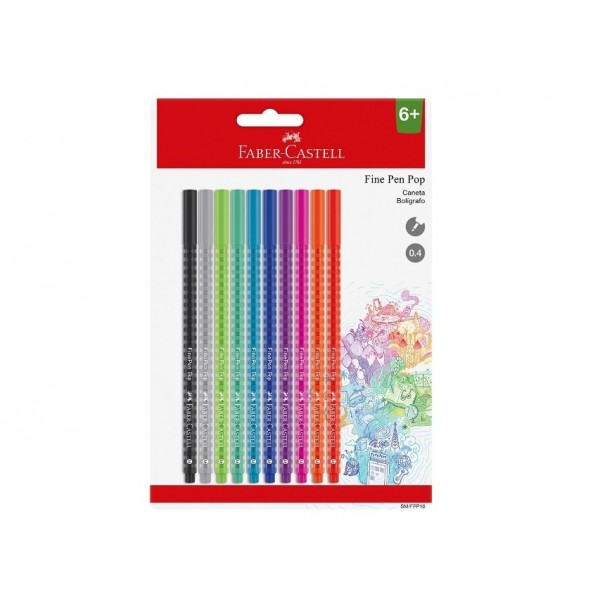 Caneta Fine Pen Faber Castell  C/10 Pop