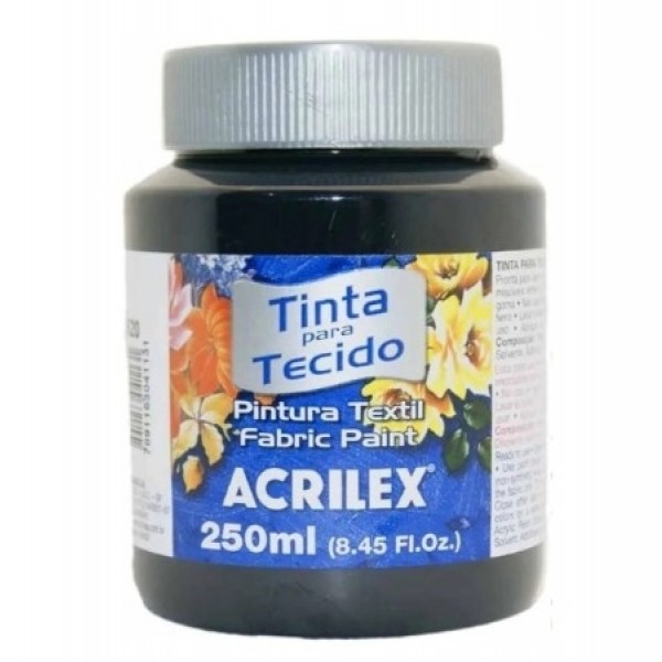 Tinta Tecido Acrilex Preto 250ml 520