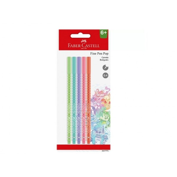 Caneta Fine Pen Faber Castell  C/5 Pop