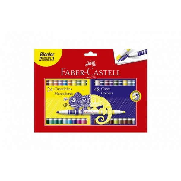 Caneta Hidrog Faber Castell Bicolor 24 un