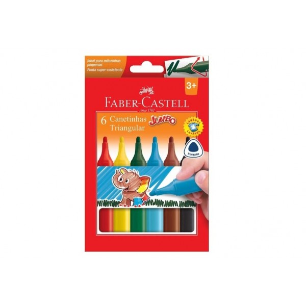 Caneta Hidrog Faber Castell Jumbo Triangular 6