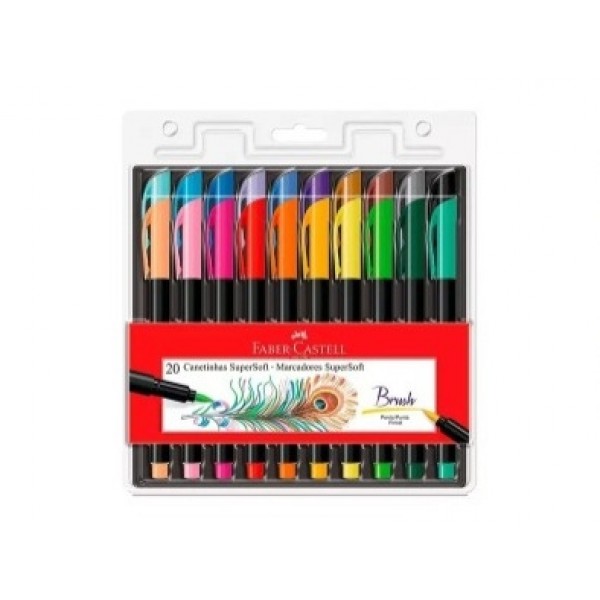 Caneta Hidrog Faber Castell Super Soft 20 un