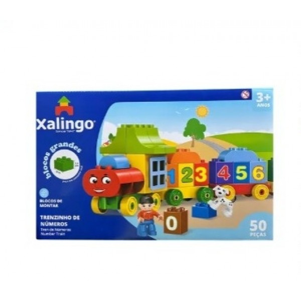 Blocos Grandes Xalingo Trenzinho de Numero 50pcs
