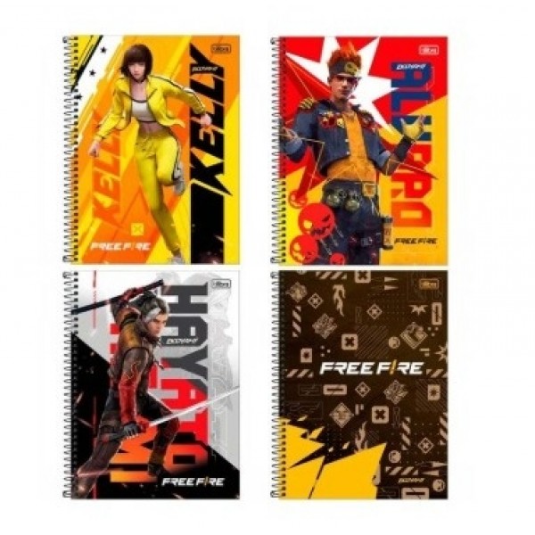 Caderno Tilibra C/D Esp Free Fire 80fls