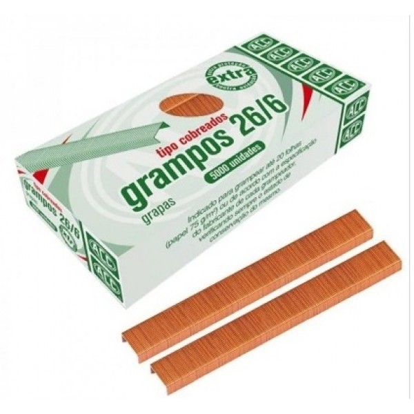 Grampos Make 26/6 c/ 5000 Cobreado