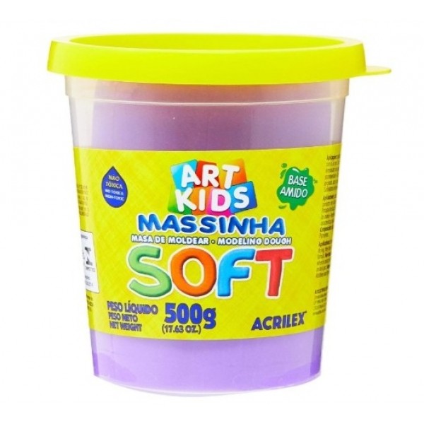 Massa Modelar Acrilex Soft 500g Violeta