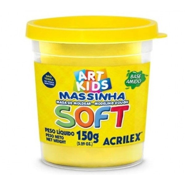 Massa Modelar Acrilex Soft 150g Amarelo