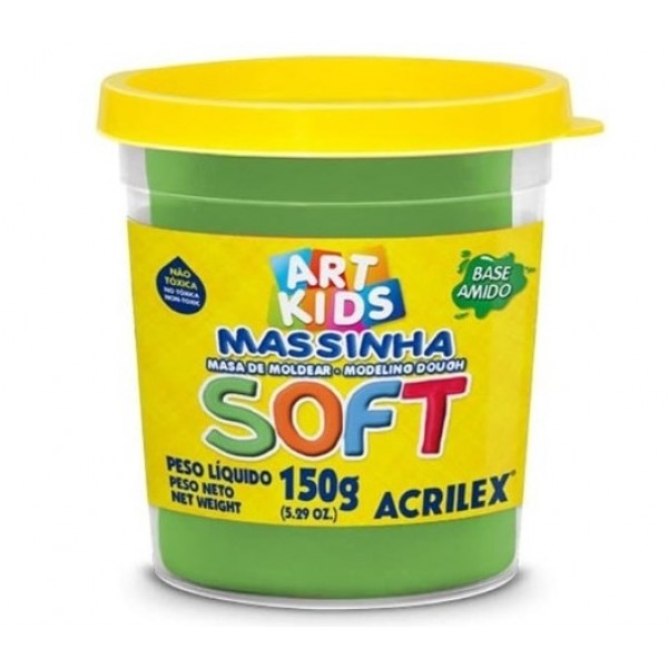 Massa Modelar Acrilex Soft 150g Verde