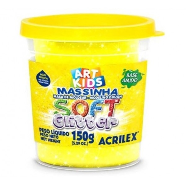 Massa Modelar Acrilex Soft Glitter 150g Am