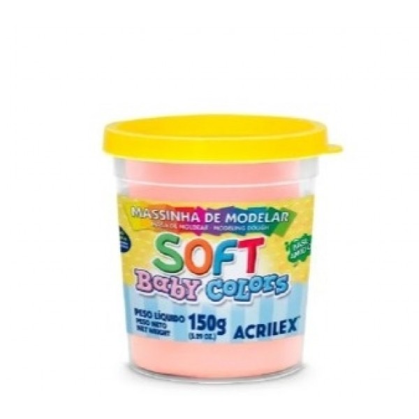 Massa Modelar Acrilex Soft Baby 150g Salmao