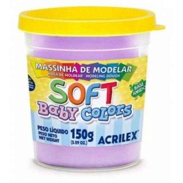 Massa Modelar Acrilex Soft Baby 150g Lilas
