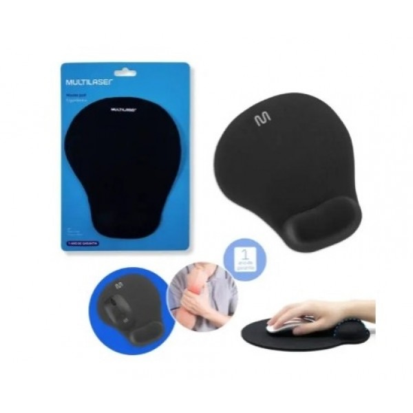 Mouse Pad Multilaser Gel Preto AC024