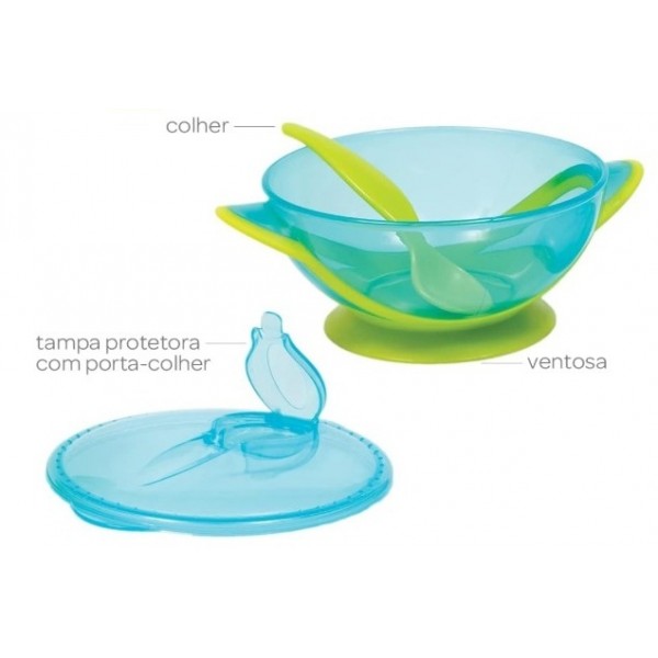Kit Refeicao C/ Colher Azul Buba 5804