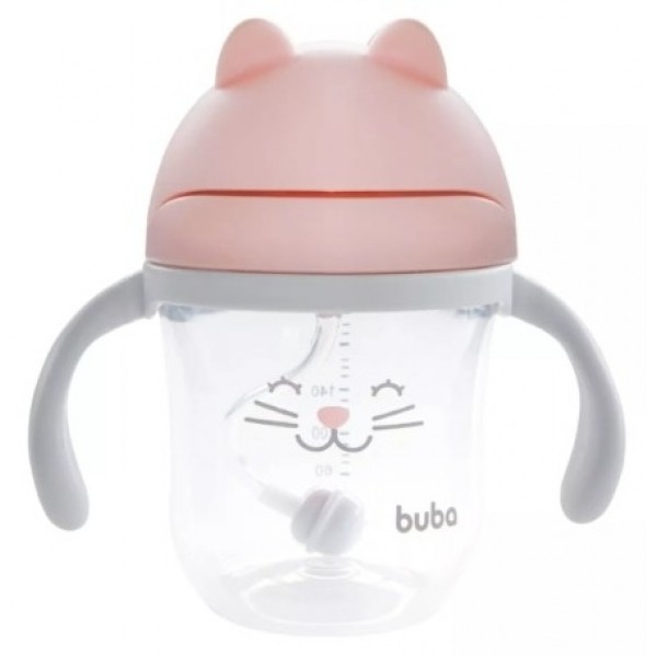 Copo Alca Gatinho Rosa Buba 220ml