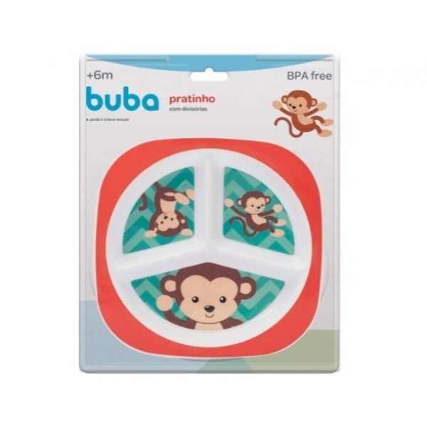 Prato Divisoria Buba Animal Fun Macaco