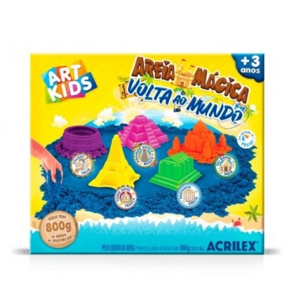 Areia Magica Acrilex Volta ao Mundo 800g