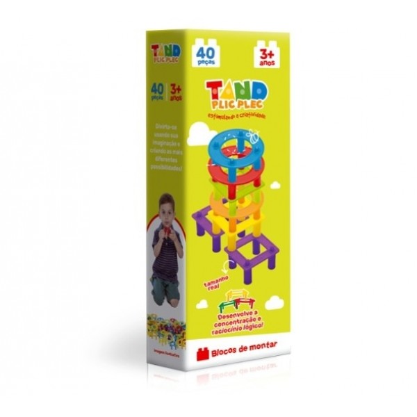 Bloco de Montar Tand Plic Plec 40Pcs Toyster 2363