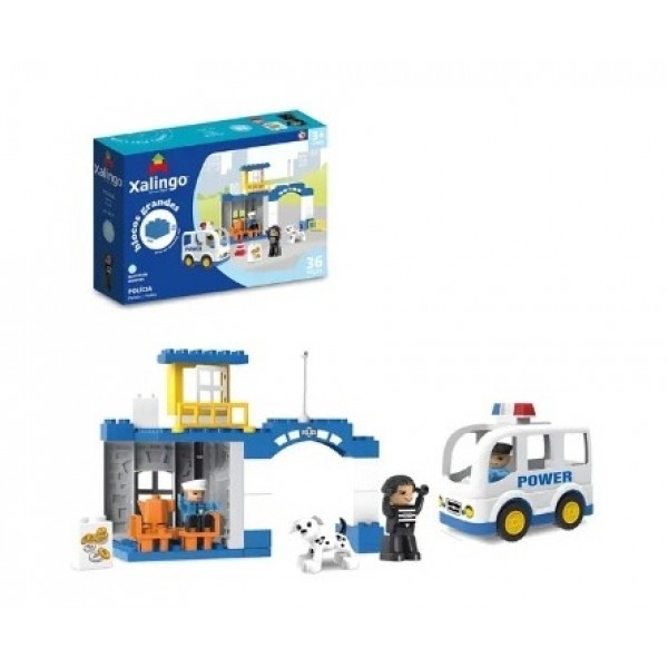 Blocos Grandes Xalingo Policia 36pcs