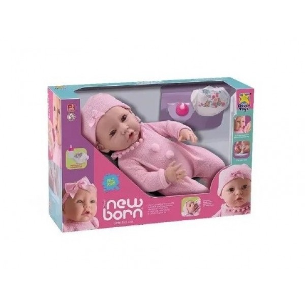 Boneca New Born Little Faz Xixi Body Curto Diver Toys 8212