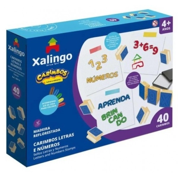 Carimbo Letras e Numeros Xalingo 40pcs