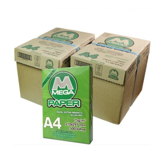 Papel A4 Mega cx c/5000 fls
