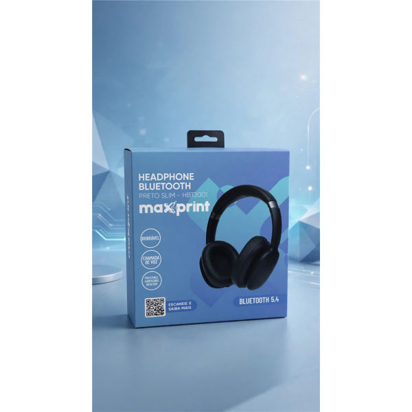Fone Headphone Bluetooth Preto Slim Maxprint 65000013