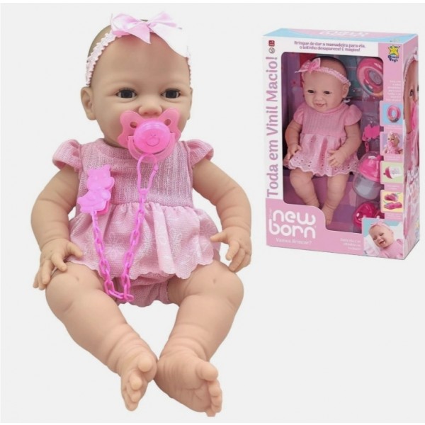 BONECA NEW BORN VAMOS BRINCAR DIVER TOYS 8188