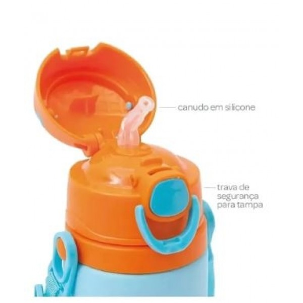 Garrafa Aluminio Animal Fun Leao Buba 450ml