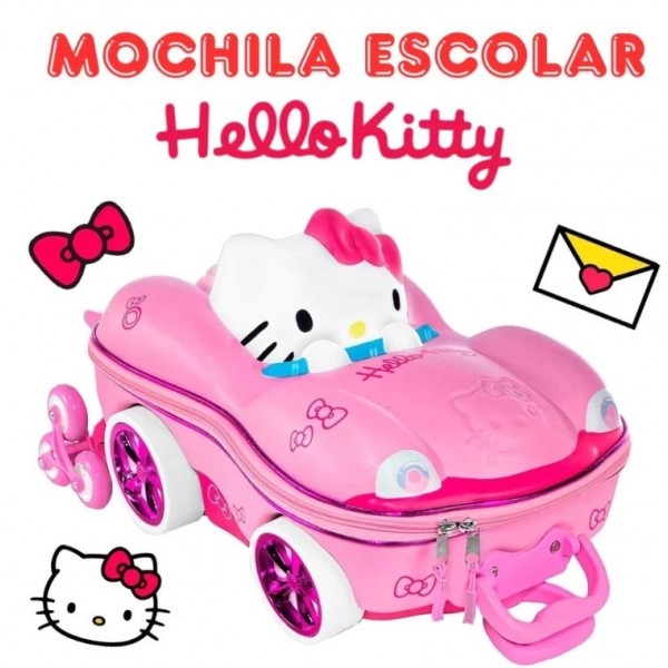 Mochila RD Diplomata Hello Kitty Carro