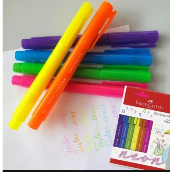 Caneta Fine Pen Faber Castel Neon c/6