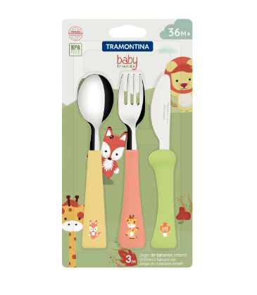 Conjunto Talheres Tramontina Baby Friends c/3