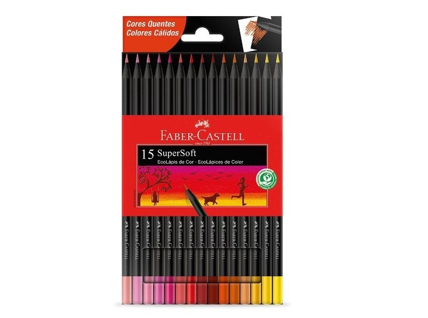 Lapis Cor Faber Supersoft 15 láp Cores Quentes