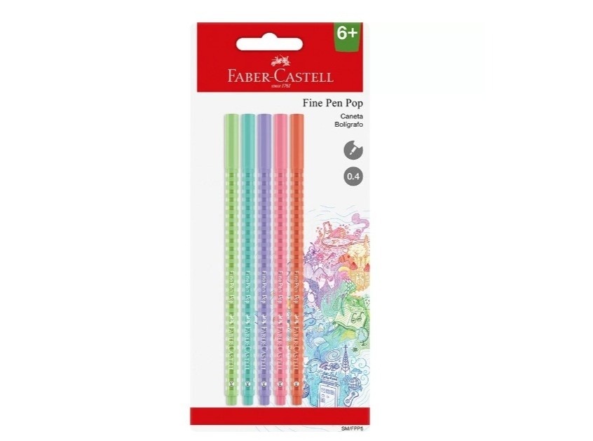 Caneta Fine Pen Faber Castell  C/5 Pop