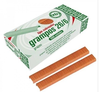 Grampos Make 26/6 c/ 5000 Cobreado