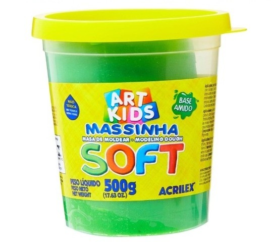 Massa Modelar Acrilex Soft 500g Vd