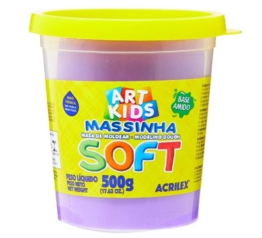 Massa Modelar Acrilex Soft 500g Violeta