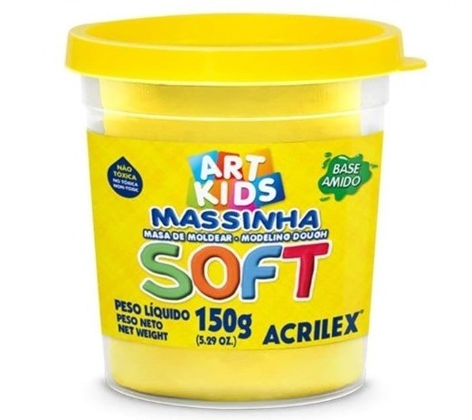 Massa Modelar Acrilex Soft 150g Amarelo