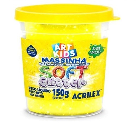 Massa Modelar Acrilex Soft Glitter 150g Am