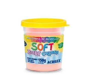 Massa Modelar Acrilex Soft Baby 150g Salmao