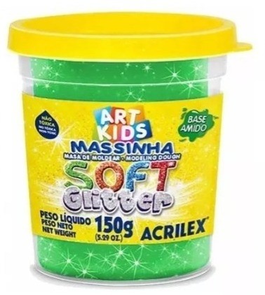Massa Modelar Acrilex Soft Glitter 150g Vd