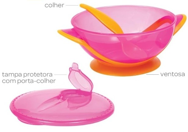 Kit Refeicao C/ Colher Rosa Buba 5803
