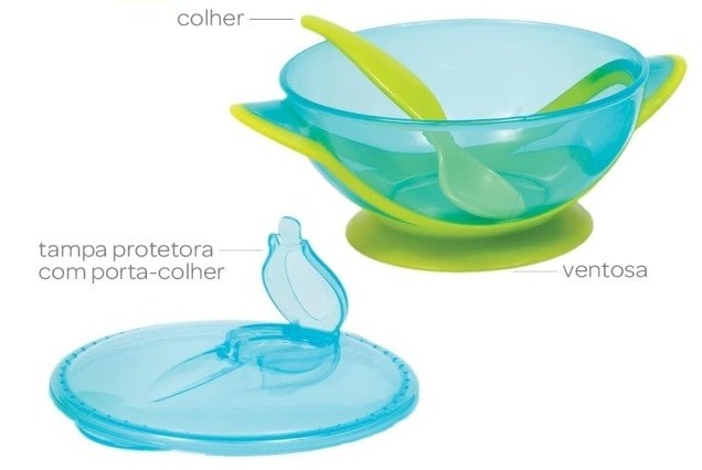 Kit Refeicao C/ Colher Azul Buba 5804