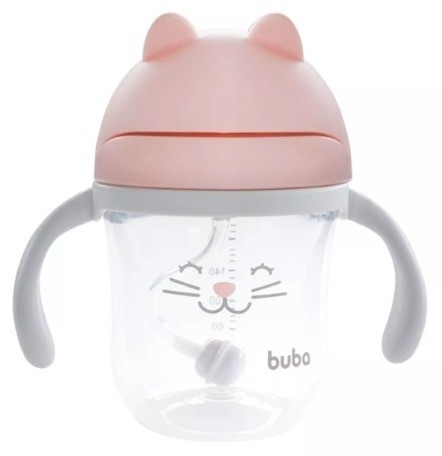 Copo Alca Gatinho Rosa Buba 220ml
